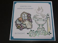 3D Kaart 1152, hartelijk gefeliciteerd, gedoopt