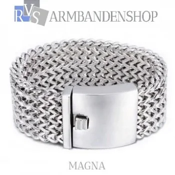 Div. rvs heren armband, dames armband, buddha to buddha style, brede armband - 0