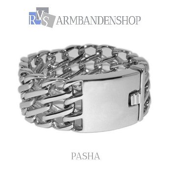 Div. rvs heren armband, dames armband, buddha to buddha style, brede armband - 5