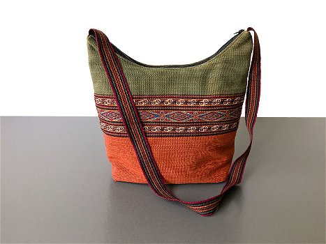 Handgeweven wollen schoudertas uit Peru - 1