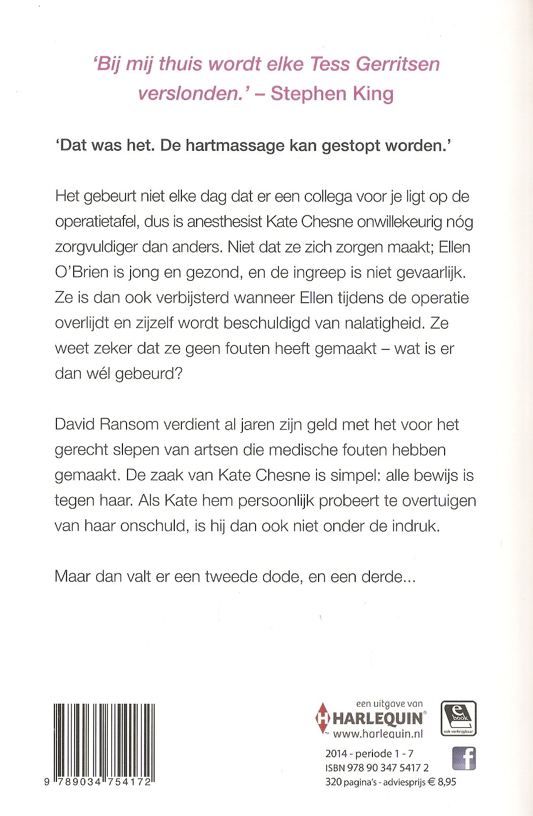 Tess Gerritsen met Onder het mes - nr. 1
