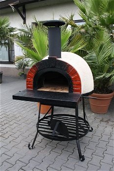Nieuwe houtgestookte pizzaoven AMALFI RED BRICK AD60 - 1