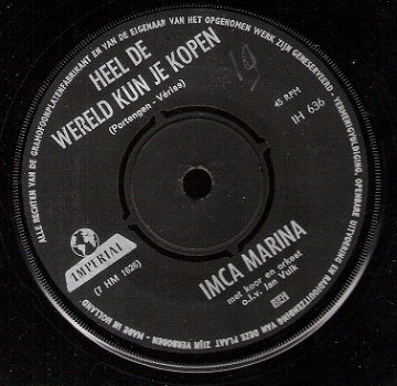 Imca Marina - Heel De Wereld Kun Je Kopen 1965 - 0