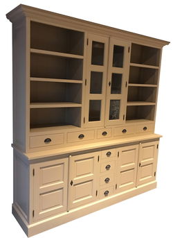 Buffetkast roomgeel met open vakken 210 x 220cm