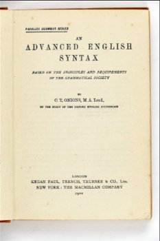 An Advanced english syntax (based on the principles and requirements of the grammatical society) - 1