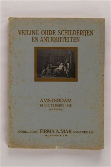 Veiling oude schilderijen en antiquiteiten Amsterdam 14 october 1918