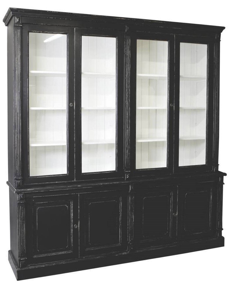 Zwarte buffetkast wit binnen doorgeschuurd 220 x 230cm - nr. 1