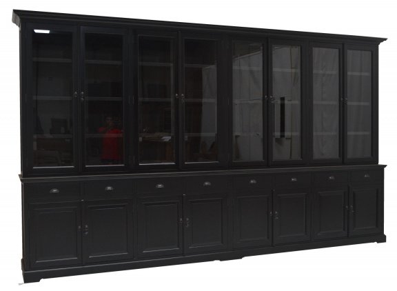 Zwarte buffetkast XXL met zwarte binnenkant 400 x 240cm - nr. 1