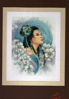 AANBIEDING LANARTE BORDUURPAKKET, ASIAN LADY IN BLUE 168