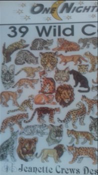 Origineel borduurpatroon 39 wild cats - 0