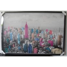 Art Frame - Manhattan - coloured skyline bij Stichting Superwens!