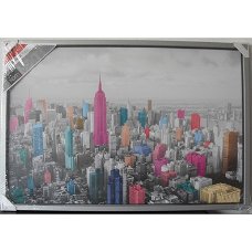 Art Frame - Manhattan - coloured skyline bij Stichting Superwens!