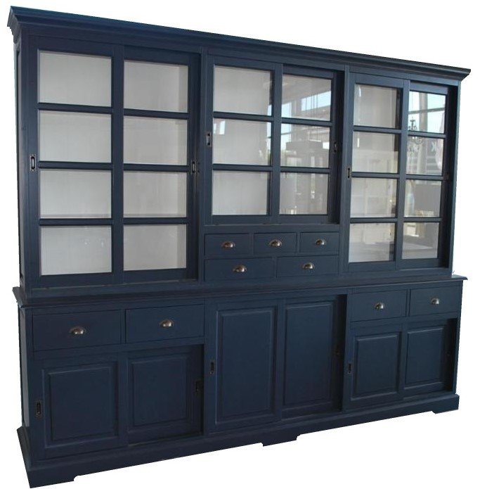 Buffetkast Haarlem blauw - wit 285 x 235cm - nr. 1