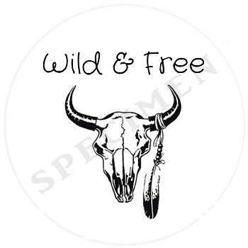 Witte stickers wild & free Ø 40mm (24 stuks) - 0