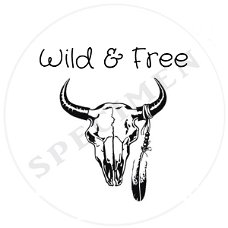 Witte stickers wild & free Ø 40mm (24 stuks)