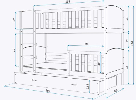 Stapelbed Chris 198x86cm. Gratis Matrassen Gratis Levering - 5