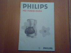 Gebruiksaanwijzing Philips koffiezetapparaat HD 7500