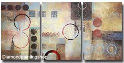 FULL diamond painting 3-luik abstract circles L