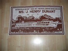 Vintage Handdoek MS. J. Henry Dunant Rode Kruis Nederland