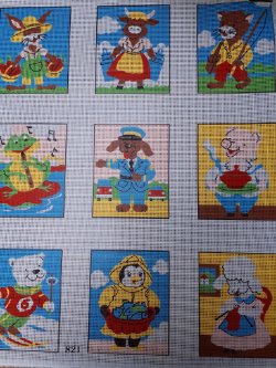 Voorbedrukt los borduurstramien "KINDERAFBEELDINGEN" NIEUW!