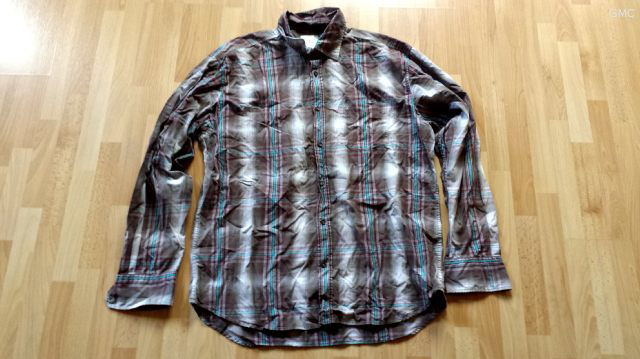 Tom Tailer heren overhemd donkerbruin / blauw / aubergine - nr. 1