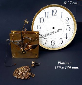 == Staande klok uurwerk = oud = 41752 - 0