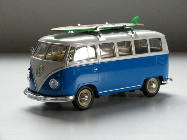 Volkswagen bus T1 Transsporter + Surfboard / Welly modelauto 1:24 - Afbeelding 4