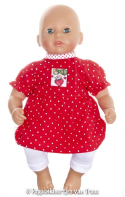Annabel 36 cm 2 dlg. Rood/wit setje aardbei