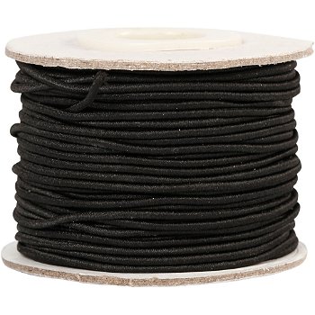Sieraden elastiek zwart rond 1mm - 25 meter - 0