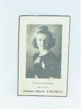 Bidprentje - Jeanne Marie Louwet - 1945 - 0