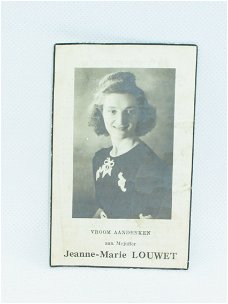 Bidprentje - Jeanne Marie Louwet - 1945
