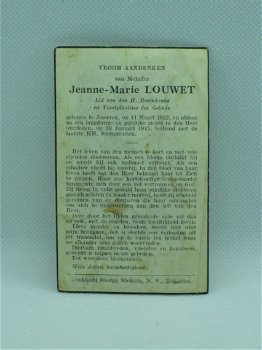 Bidprentje - Jeanne Marie Louwet - 1945 - 3