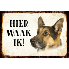 Unieke "hier waak ik" borden met o.a. de Herdershond, Rottweiler, Labrador en nog veel meer