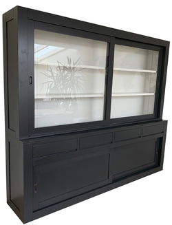 Buffetkast antraciet - wit design soft close 260 x 50/40 x 220cm