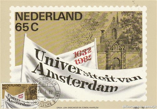 Universiteit van Amsterdam eerste dag afstempeling - 0
