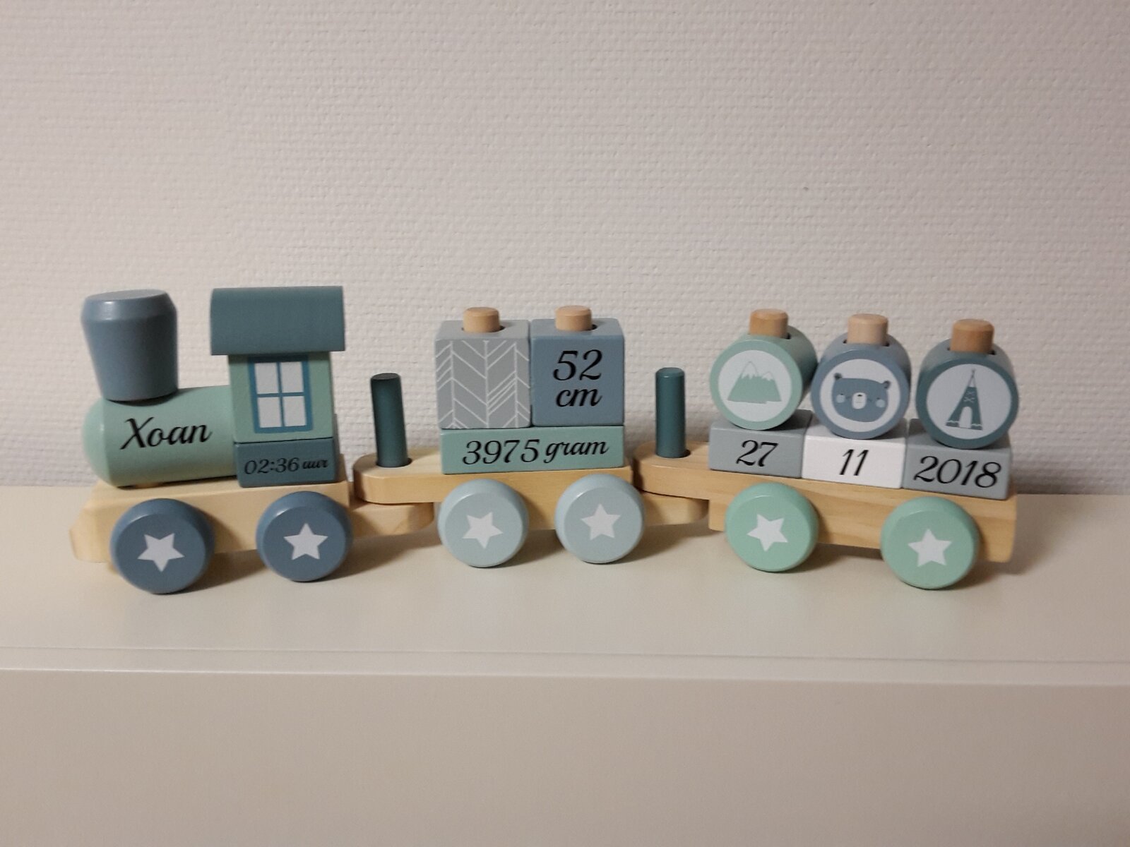 Treintje met geboorte gegevens - Afbeelding 2