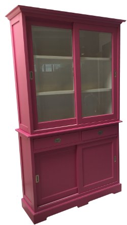 Roze buffetkast met schuifdeuren en laden 120 x 220cm