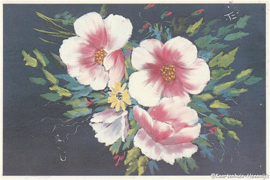 Bloemenkaart E. Lamphier mondschilder - 0