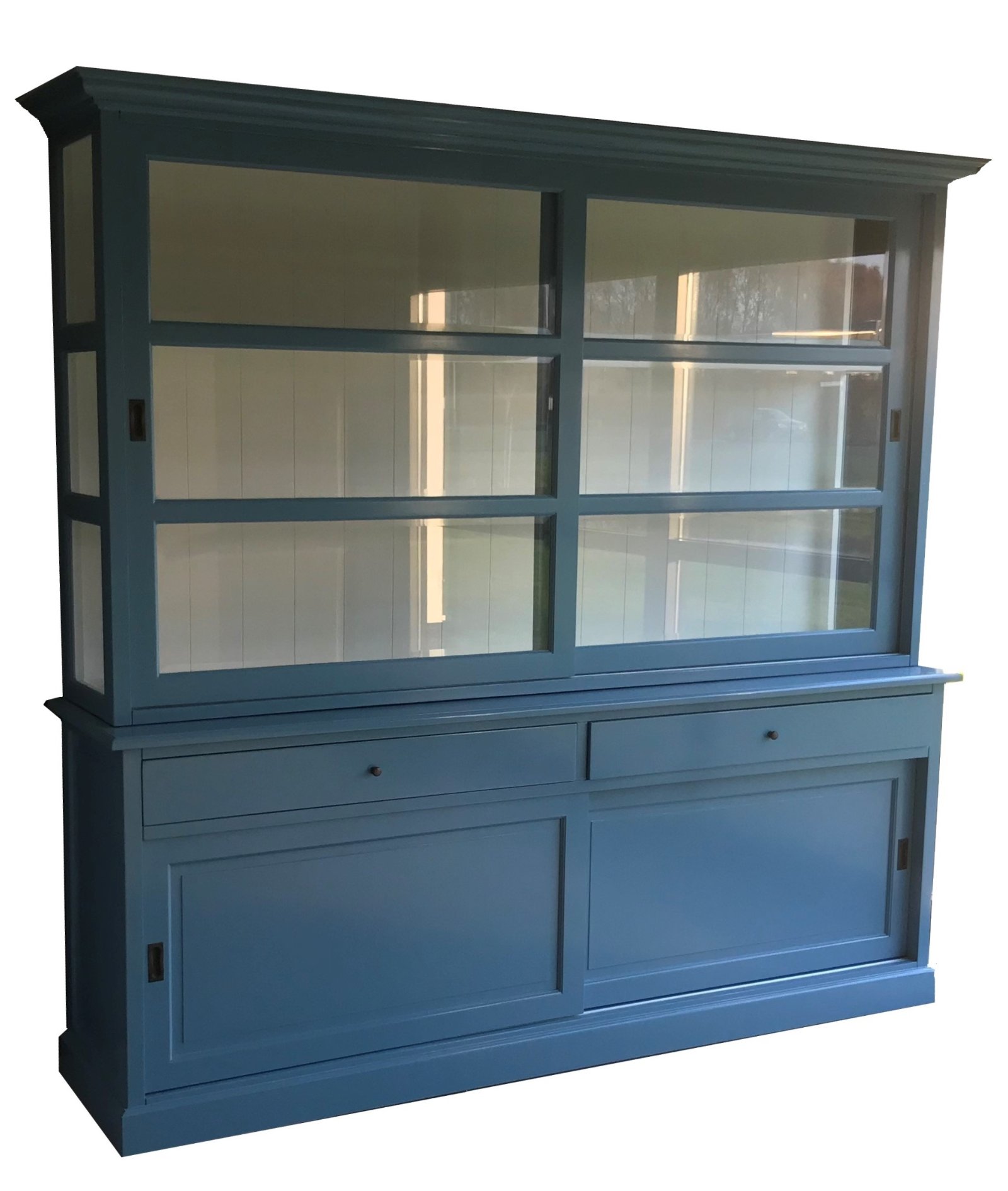 Buffetkast oud blauw - wit binnen 240 x 220cm - nr. 1