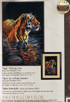 Borduurpakket Tiger Chilling Out van Dimensions