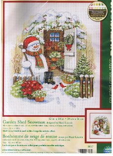 Borduurpakket Garden Shed Snowman van Dimensions