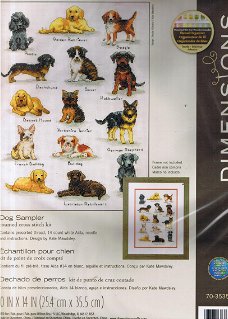 Borduurpakket Dog Sampler van Dimensions