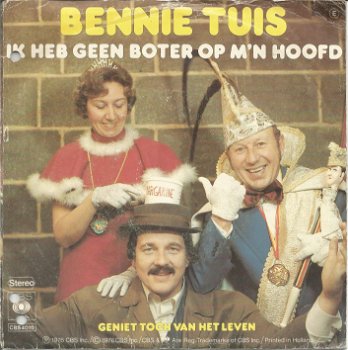 Bennie Tuis ‎– Ik Heb Geen Boter Op M'n Hoofd (1976) - 0