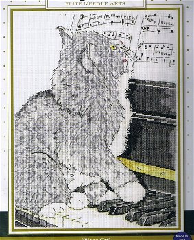 Borduurpakket Piano Cat van Design Works - 1