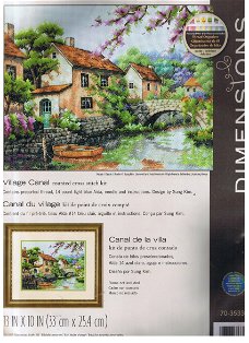 Borduurpakket Village Canal van Dimensions
