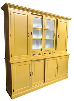 Buffetkast Gieten dichte zijdeuren geel - wit 240 x 230cm