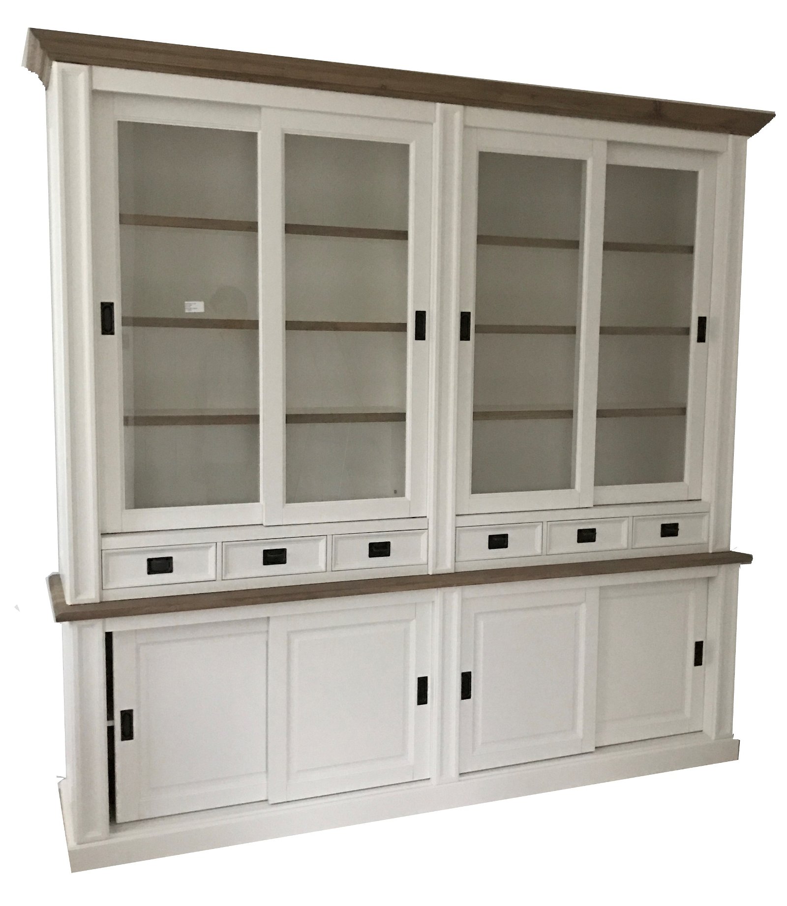 Buffetkast met soft close laden wit 260 x 50/45 x 240cm eiken lijsten - nr. 1