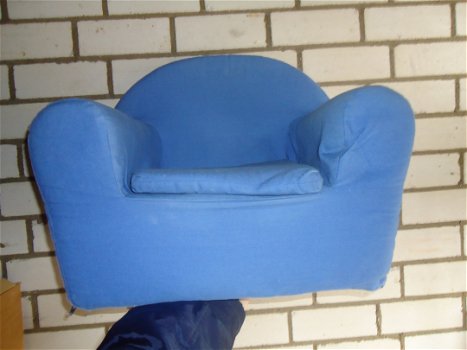 Leuke kinder stoel blauwe zachte wasbare luxe leesstoel (Z14) - 2