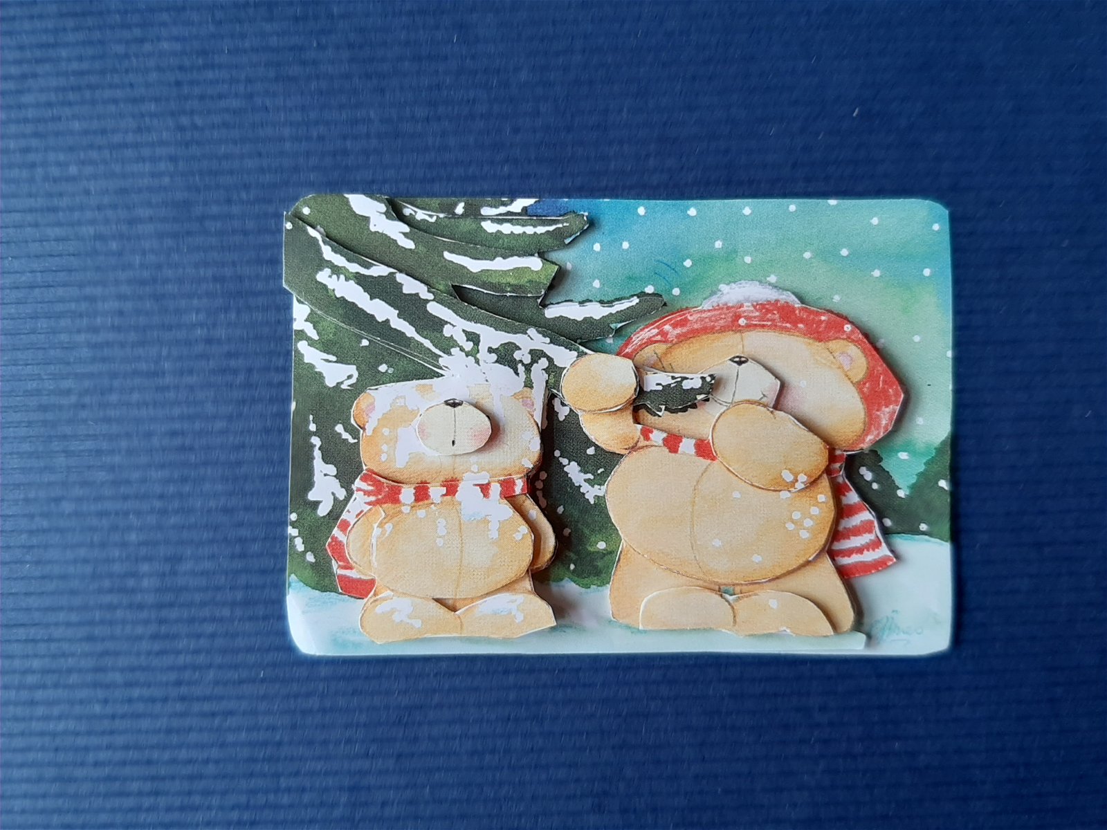 k013 KERST 3d plaatje, beren - nr. 1