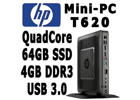 HP t620 Mini-PC QuadCore 1.5Ghz 4GB 64GB SSD | USB3 | Kodi - 1